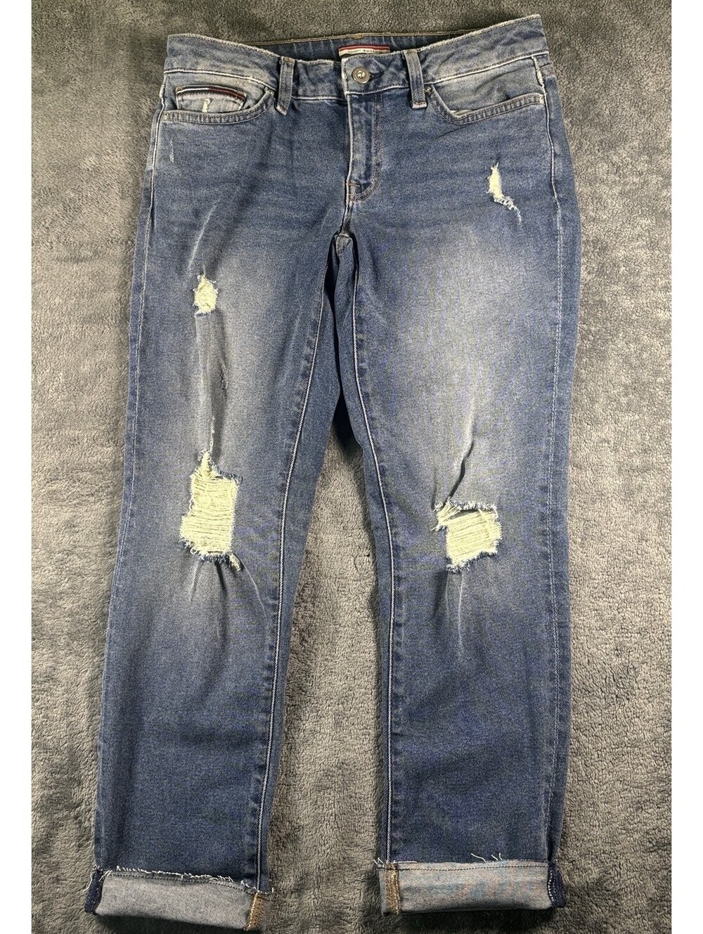 Tommy Hilfiger Slim Boyfriend Distressed Jeans – Size 10